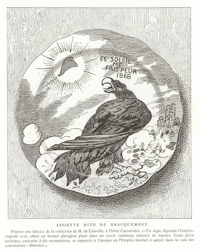 Französische satirische Tafel, 1868 von French School