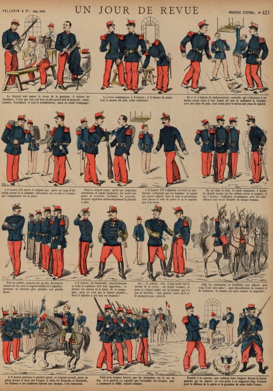 Französische Soldaten am Tag einer Überprüfung von French School