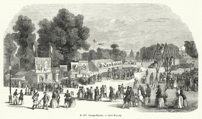 Jahrmarkt auf dem Carre Marigny, Champs Elysees, Paris von French School
