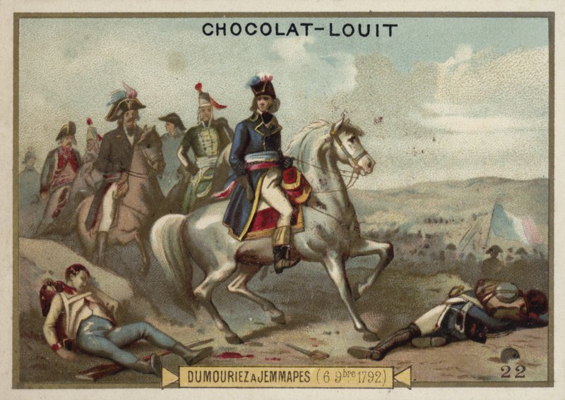 General Dumouriez in der Schlacht bei Jemappes, 6. November 1792 von French School
