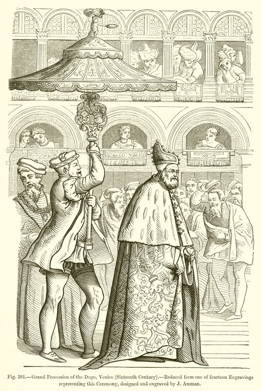 Große Prozession des Dogen, Venedig von French School