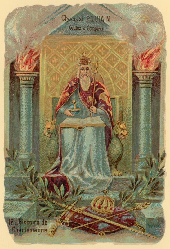 Geschichte von Karl dem Großen, Gründer des Karolingischen Reiches (ca. 742-814) von French School
