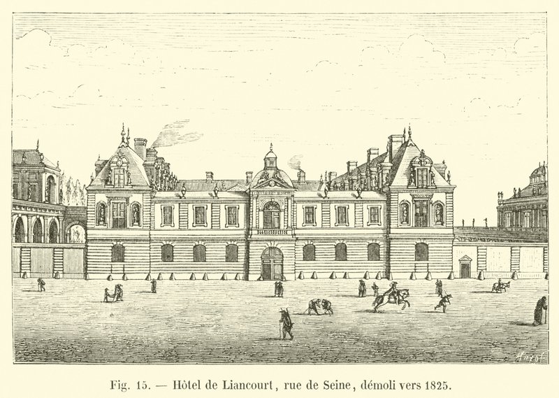 Hotel de Liancourt, Rue de Seine, abgerissen um 1825 von French School
