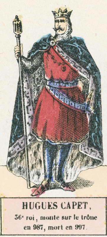 Hugues Capet, 36. König, bestieg den Thron 987, starb 997 von French School
