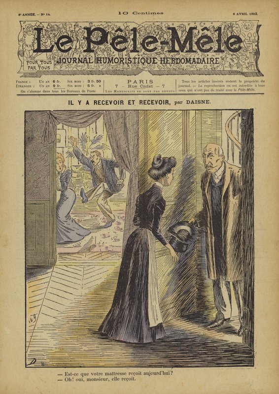 Il y a recevoir et recevoir. Illustration für Le Pele-Mele von French School