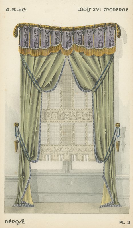 Illustration aus dem Innenarchitektur-Produktkatalog von A R & Cie, Frankreich von French School