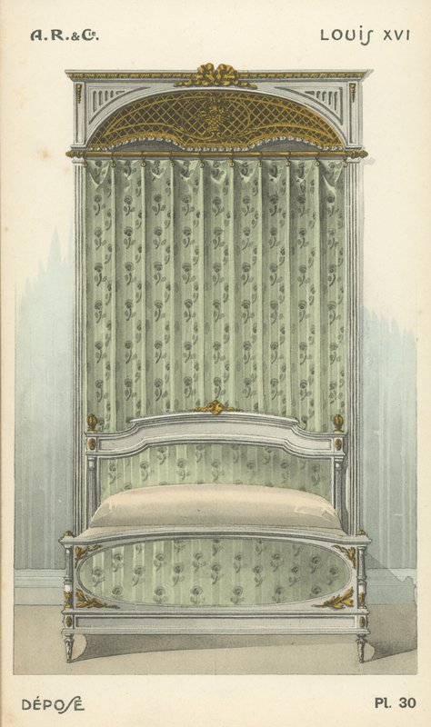 Illustration aus dem Innenarchitektur-Produktkatalog von A R & Cie, Frankreich von French School