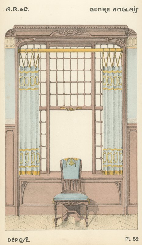 Illustration aus dem Innenarchitektur-Produktkatalog von A R & Cie, Frankreich von French School