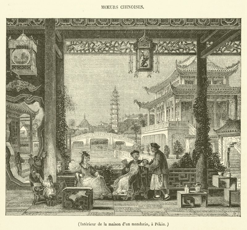 Innenansicht des Hauses eines Mandarins in Peking von French School