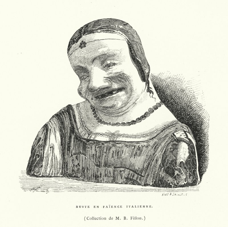 Italienische Fayence-Büste von French School