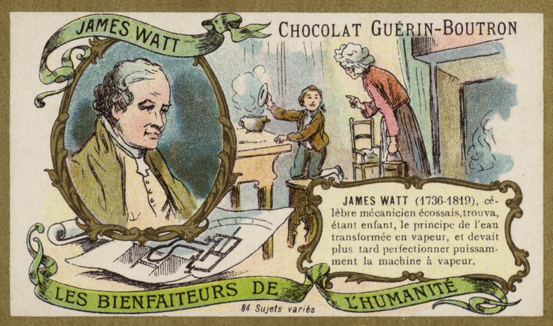 James Watt, schottischer Ingenieur und Erfinder (Chromolithografie) von French School