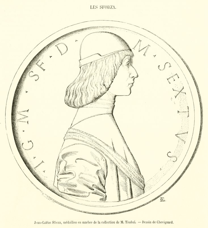 Jean-Galeas Sforza, Marmormedaillon aus der Sammlung von M. Timbal von French School
