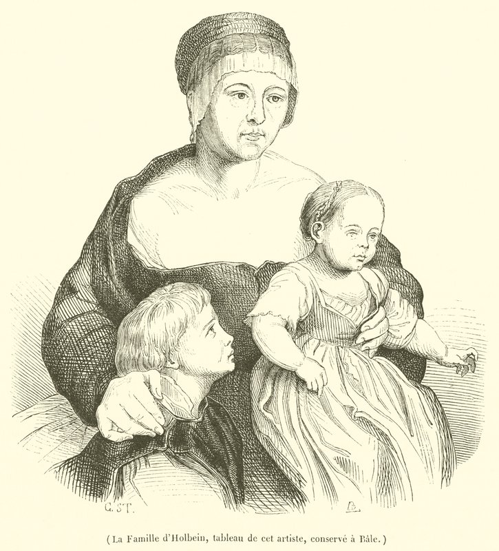 Die Familie von Holbein (Gravur) von French School