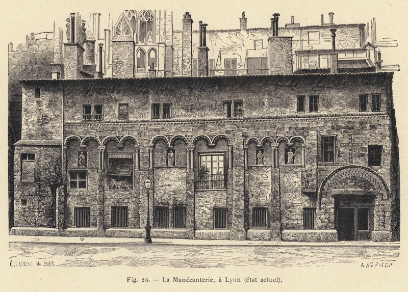 La Manecanterie, in Lyon, aktueller Zustand (Stich) von French School