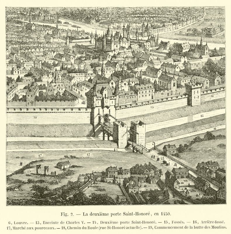 Das zweite Tor Saint-Honoré, 1450 von French School