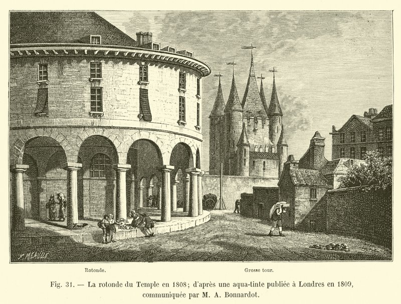 Die Rotunde des Tempels 1808 (nach einer in London 1809 veröffentlichten Aquatinta, mitgeteilt von M. A. Bonnardot) von French School