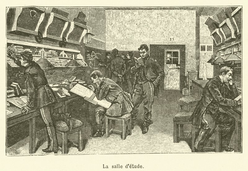 Der Studierraum (Gravur) von French School
