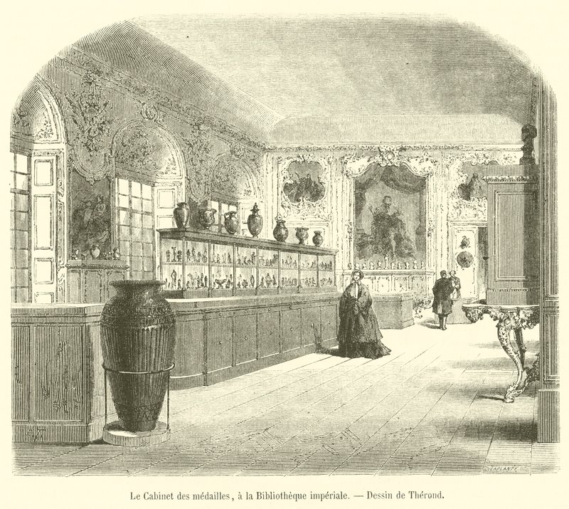 Das Münzkabinett, in der Kaiserlichen Bibliothek von French School