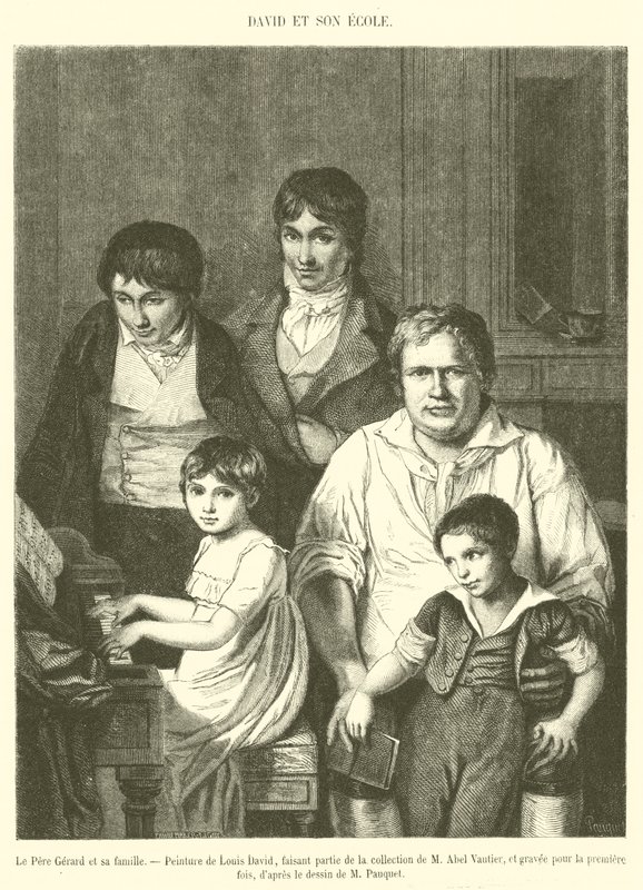 Vater Gerard und seine Familie (Gravur) von French School