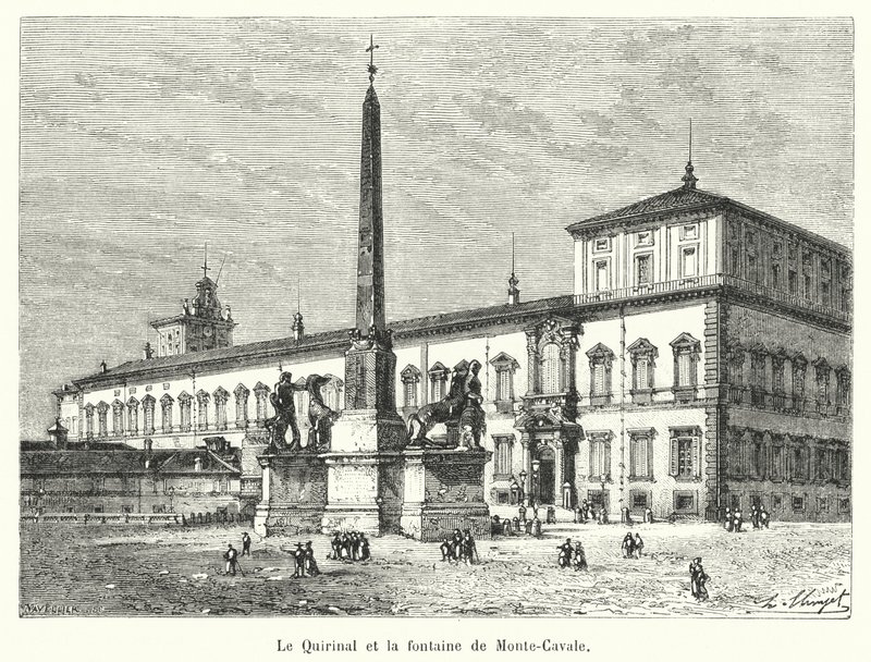 Der Quirinal und der Monte-Cavallo-Brunnen von French School