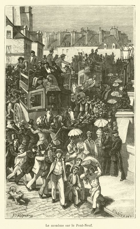 Der Monome auf der Pont-Neuf (Gravur) von French School