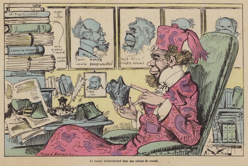 Le savant Poulet-Galard dans son cabinet de travail von French School