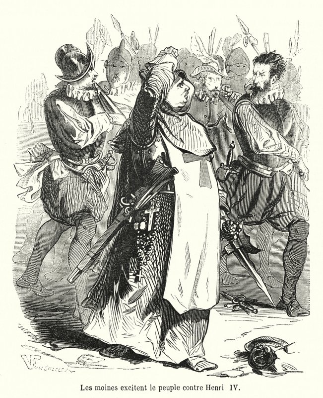 Die Mönche hetzen das Volk gegen Heinrich IV. von French School