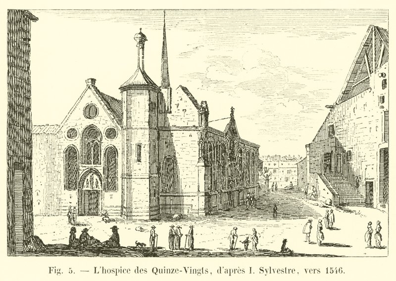 Das Hospiz der Quinze-Vingts, nach I. Sylvestre, um 1546 von French School