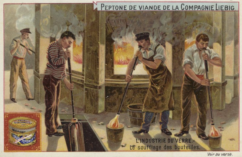 Liebig-Karte mit der Glasindustrie von French School