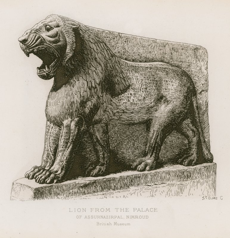 Löwe aus dem Palast von Assurnasirpal, Nimrud, British Museum von French School