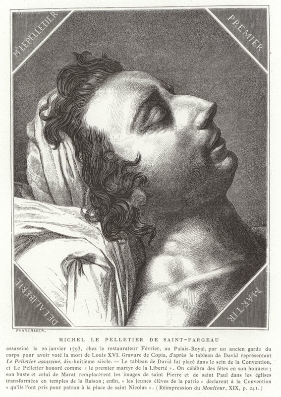 Louis-Michel le Peletier, Marquis de Saint-Fargeau, französischer Revolutionspolitiker, 1793 von French School