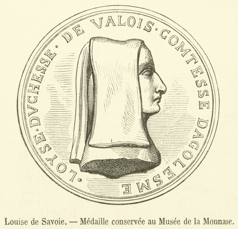 Louise de Savoie, Medaille aufbewahrt im Münzmuseum (Stich) von French School