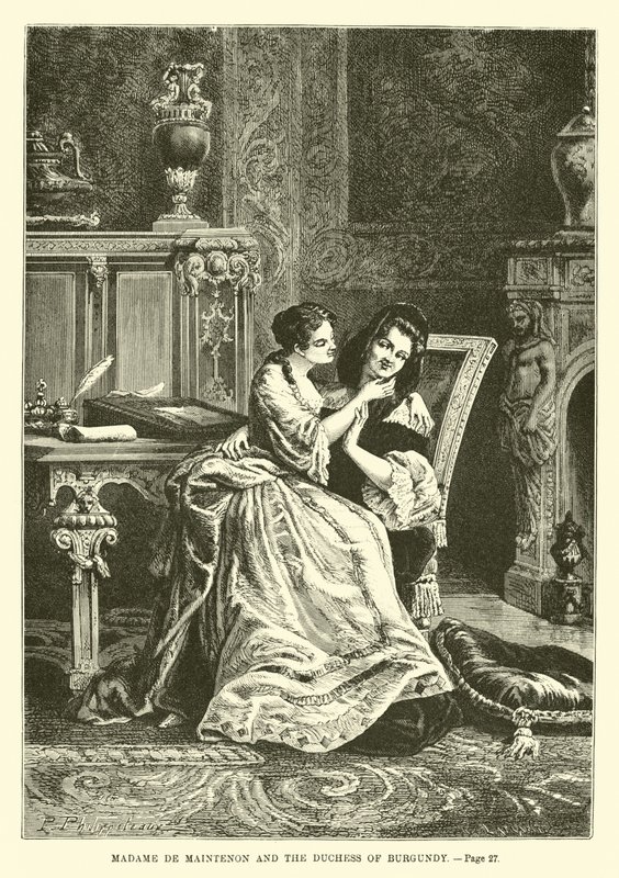 Madame de Maintenon und die Herzogin von Burgund von French School