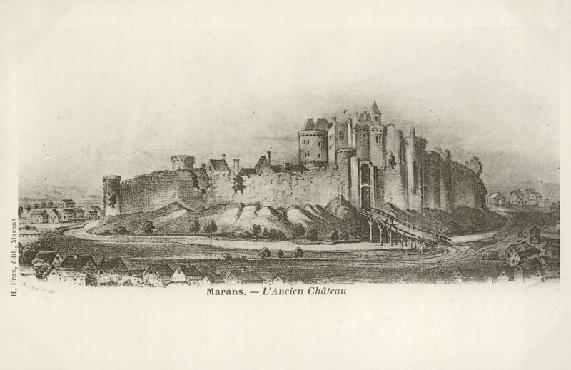 Marans, das alte Schloss (Gravur) von French School