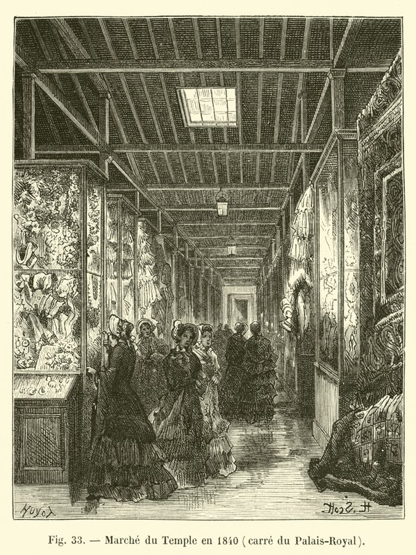 Markt des Tempels 1840, Carré du Palais-Royal von French School
