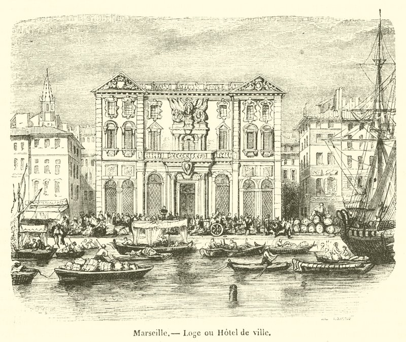 Marseille, Loge oder Rathaus (Gravur) von French School
