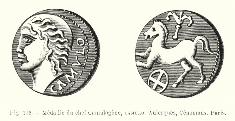 Medaille des Häuptlings Camulogene, Camulo, Aulerques, Cenomans, Paris von French School