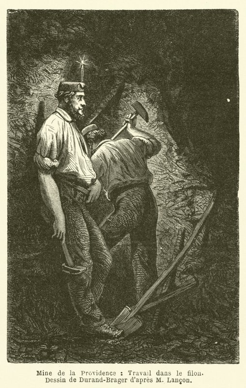 Mine de la Providence, Arbeit im Erzgang von French School