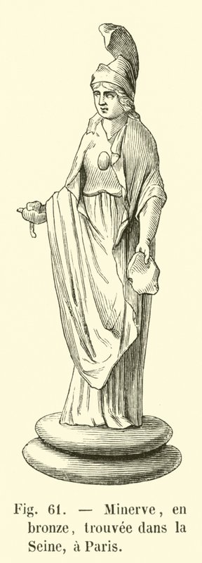 Minerva, in Bronze, gefunden in der Seine, Paris von French School