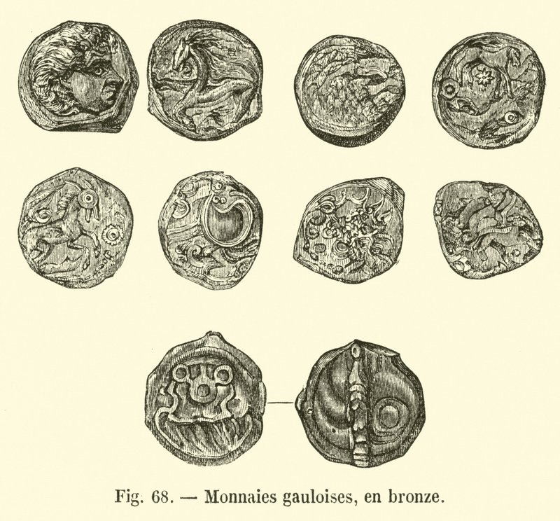 Gallische Münzen, aus Bronze von French School