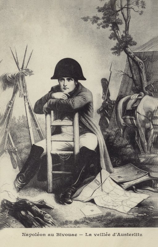 Napoleon am Biwak von French School