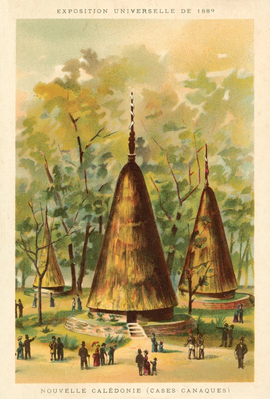 Neukaledonien (Kanak-Hütten), Weltausstellung 1889, Paris von French School