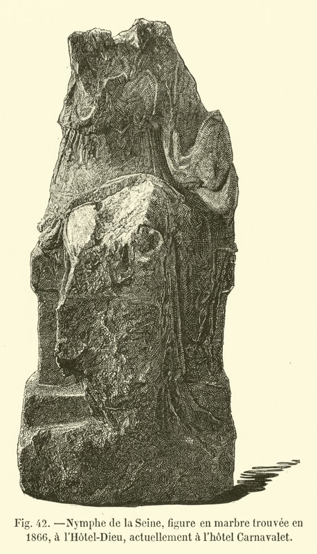 Nymphe der Seine, Marmorfigur gefunden 1866 im Hôtel-Dieu, derzeit im Hôtel Carnavalet von French School