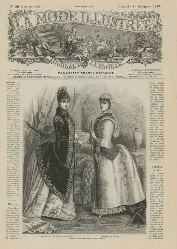 Seite aus La Mode Illustrée, 1885 von French School