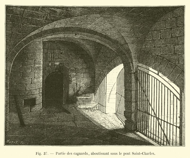 Teil der Cagnards, endend unter der Brücke Saint-Charles von French School