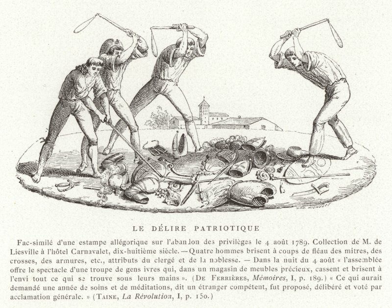 Patriotischer Wahnsinn, Französische Revolution, August 1789 von French School