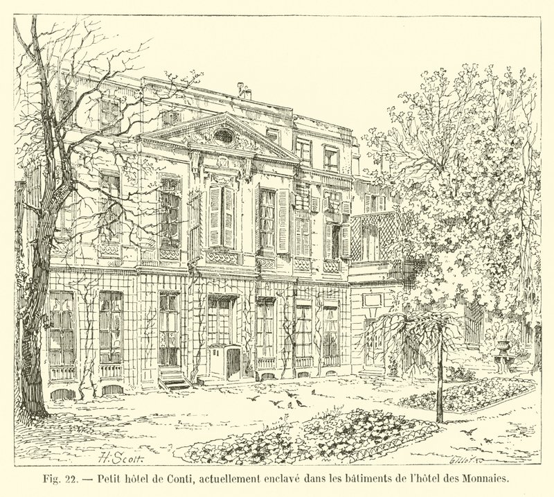 Kleines Hotel de Conti, derzeit eingebettet in die Gebäude des Hotel des Monnaies von French School