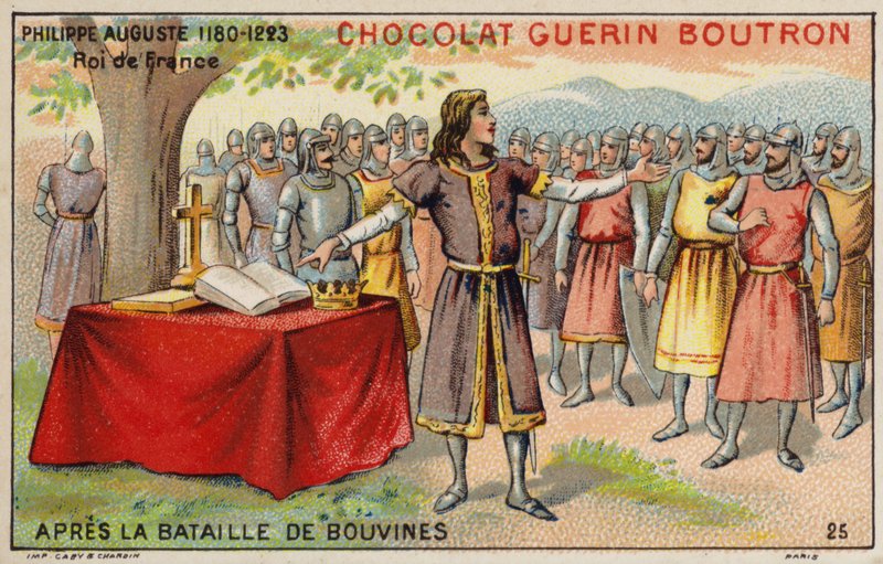 Philipp August, König von Frankreich, nach der Schlacht von Bouvines von French School