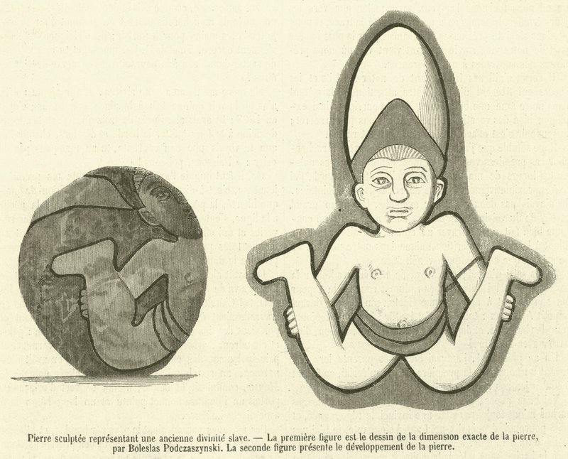 Pierre sculptée représentant une ancienne divinité slave von French School