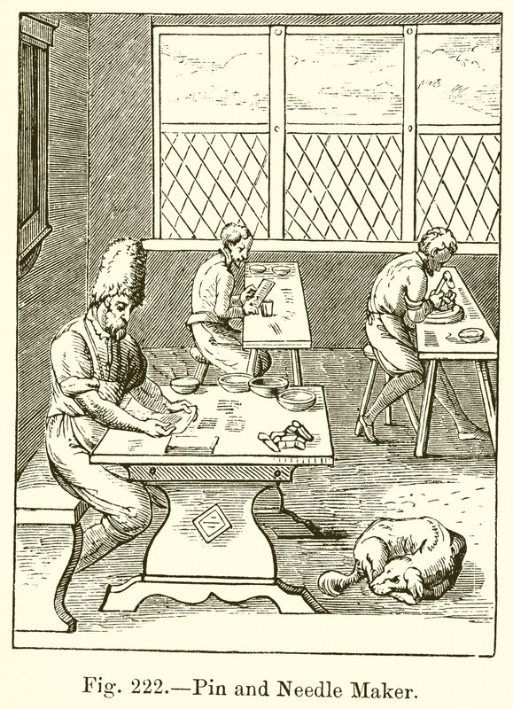 Nadel- und Steckennäher von French School